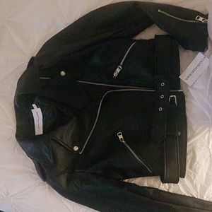 Calvin Klein Jeans Vegan Leather Moto Jacket size small
